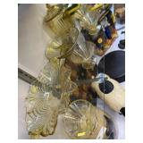 (8) Pieces of Amber Depression & Art Glass