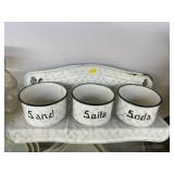European Enamelware Wall Shelf