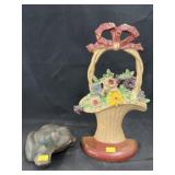 Cast Metal Doorstop w/ cast Metal Frog
