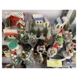 Vintage Japan Christmas houses w/ Figurines