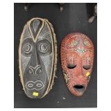 (2) Tribal Wood Carved Masks