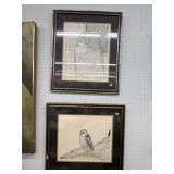(2) Framed Owl Prints