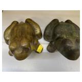 (2) Early Cast Metal Frogs