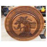 Indonesian Carved Wood Wall Plaque