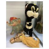 (3) Vintage Plush & Rubber Bodied Toys