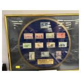 Civil War Postage Stamps w/ Advert. Thermometer