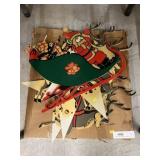 Vintage Plastic Santa and Reindeer Lawn Display