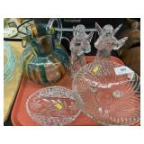 Art Glass Pitcher, Figurines, Pattern Glass