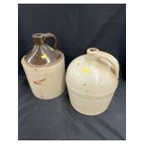 (2) Stoneware Jugs