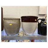 F.H. Cowden Storage Crock w/ Stoneware Jug & Crock