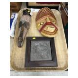 Tribal Wood Carvings with Oriental Tile