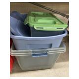 (3) Storage Totes and 2 Lids