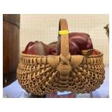 Split Oak Wooden Basket w/ Wooden Apples