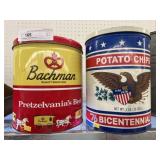 Advertising Chip & Pretzel Tins