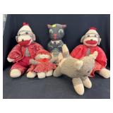 Sock Monkeys with Cloth Body Dolls