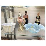 Shelley Vases w/ Art Glass & Bottles