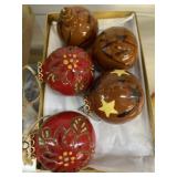 Grouping of Redware Ornaments