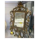 Brass Mirror w/ Candleholders