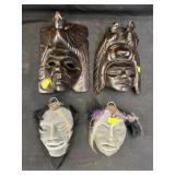 Grouping of Wood & Composition Tribal Masks
