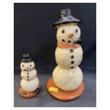 (2) Breininger Redware Snowmen