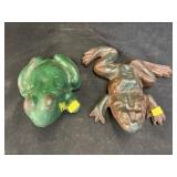 (2) Vintage Cast Metal Frogs