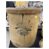 Slip Decorated Storage Crock