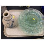 Longaberger Egg Plate with Salt Glazed Jug
