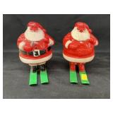 (2) Santa-Form Plastic Santa Containers