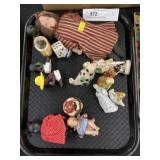 Vintage Dolls with Porcelain Figurines
