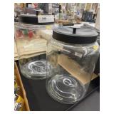 (2) Glass Canisters