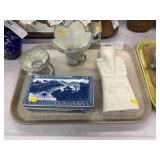 Marble Base with Decorative Pottery