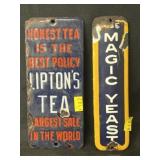 (2) Enameled Porcelain Signs
