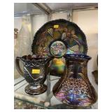 (3) Pieces of Carnival Glass