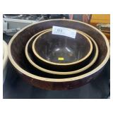 (3) Stoneware Mixing Bowls