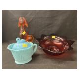 (3) Pieces of Art Glass