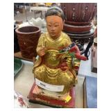 Carved Wood Oriental Figurine