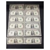 (12) 1963 $1 Bills