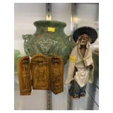 Oriental Vase, Mud Man, Buddhist Prayer Box