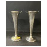 (2) Sterling Silver Vases