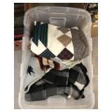 Plastic Container w/ Blanket Throws