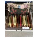 Wooden Spools and Quilt Patches