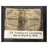 1863 3 Cent Fractional Currency