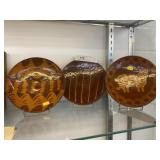 (3) Ned Foltz Redware Plates