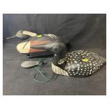 (2) Carved Wood Duck Decoys