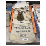 Stenciled Bank Bags and Others