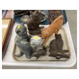 Cast Metal and Composition Cat Figurines
