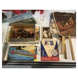 Advertising Ephemera with Wooden Miniatures