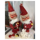 (2) Vintage Bobblehead Santas