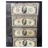 (5) 1928-1950 $10 Bills