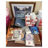 Group of Binders, Stamp Books, and Bear Print
